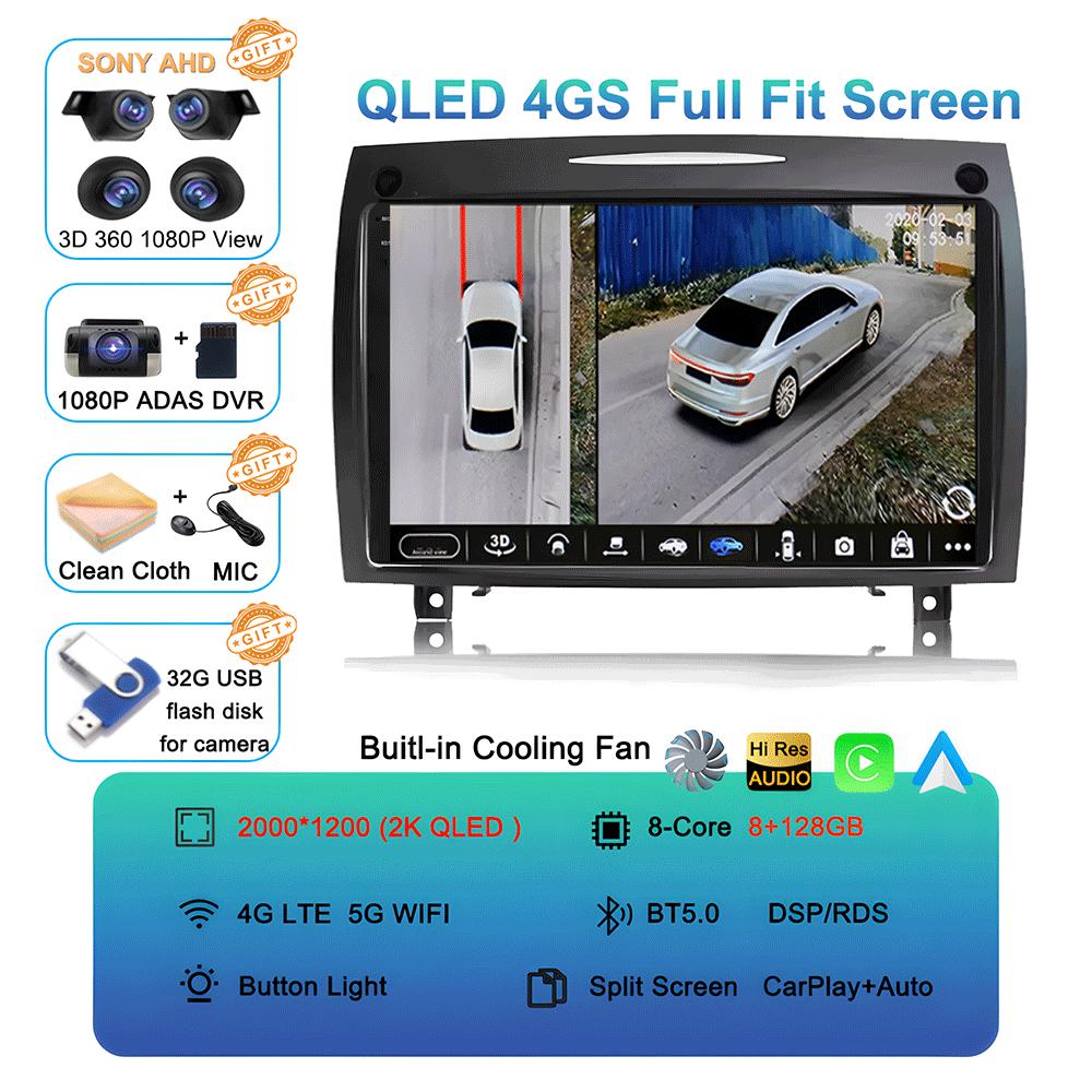 Android 14 для Mercedes Benz SLK class R171 SLK200 SLK280 SLK300 2000-2011 Автомобильный Радио Мультимедиа Видео Плеер Навигация GPS