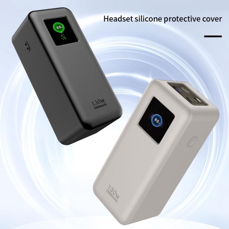 Точный силиконовый чехол для портативных аккумуляторов 20000 мАч 130 Вт. Защитный чехол от пыли, нескользящий, с держателем.