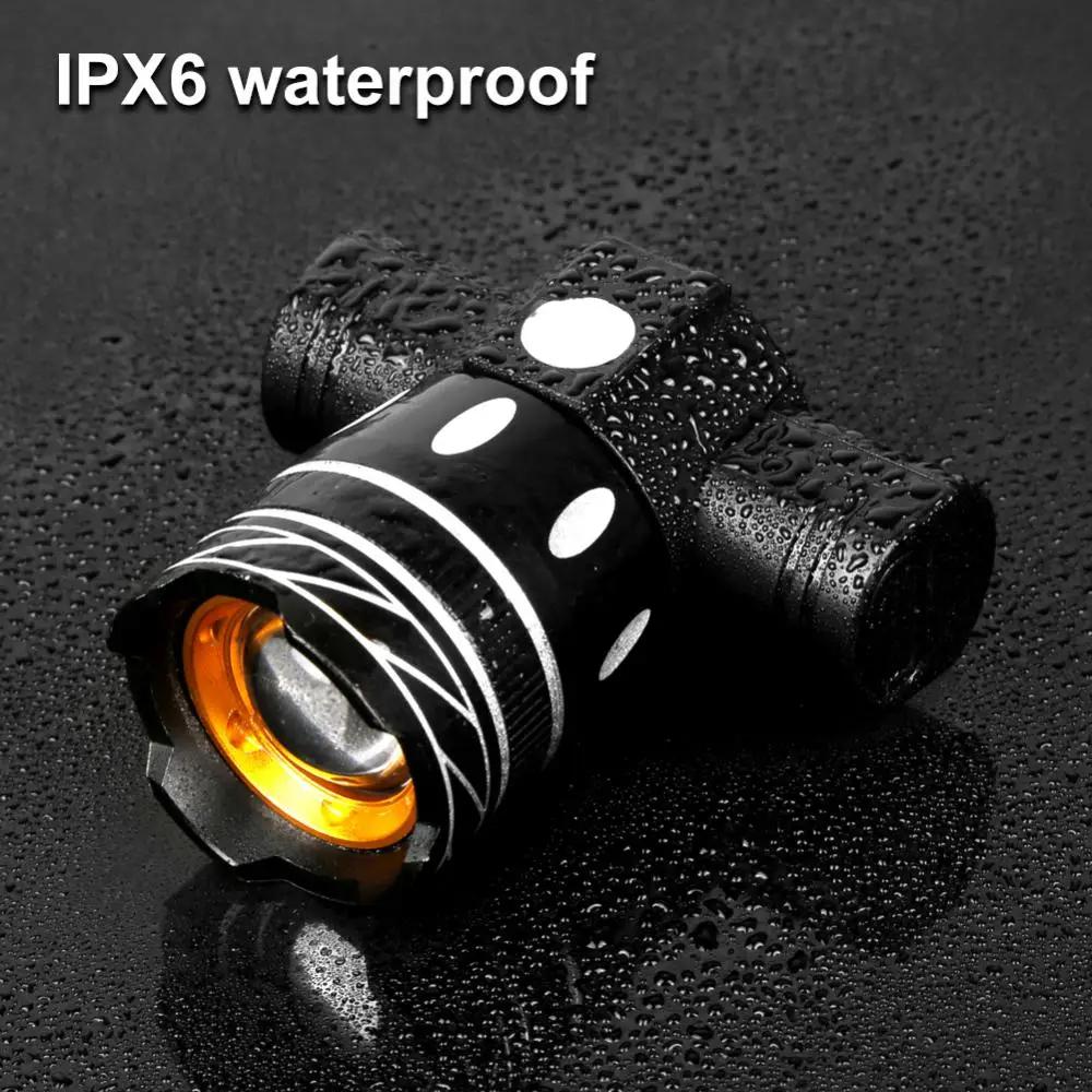 НОВЫЙ светодиодный велосипедный фонарь T6 с задним фонарем, перезаряжаемый через USB, зум-фонарь для велосипеда, велосипедный фонарик, аксессуары для велосипеда