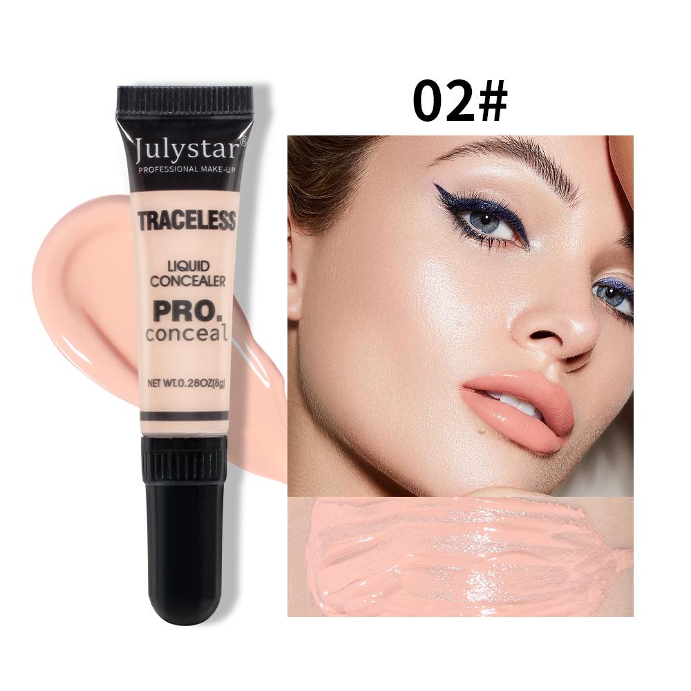 JULYSTAR Waterproof Concealer Facial Makeup Foundation Black Eye Circles Covering Liquid Foundation Oil Control Sweat Prevention