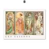 Goddess Alphonse Mucha Les Saisons Wall Art Poster Print Canvas Painting Nordic Vintage Pictures Living Room Home Decoration