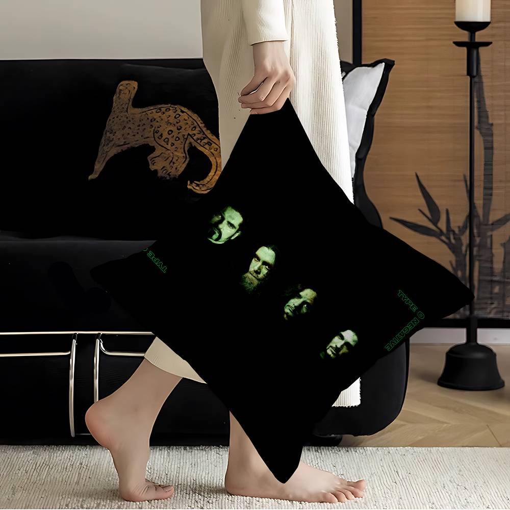 Rock Band TType O NNegativeS Pillow Covers Cartoon Sofa Decorative Home Doublesided Printing Short Plush Cute Cushion Cover