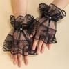 1 пара женских кружевных перчаток, элегантные тюлевые рукава в стиле Лолиты для Хэллоуина, готические, сетчатые рукава для вечеринок, праздничное украшение