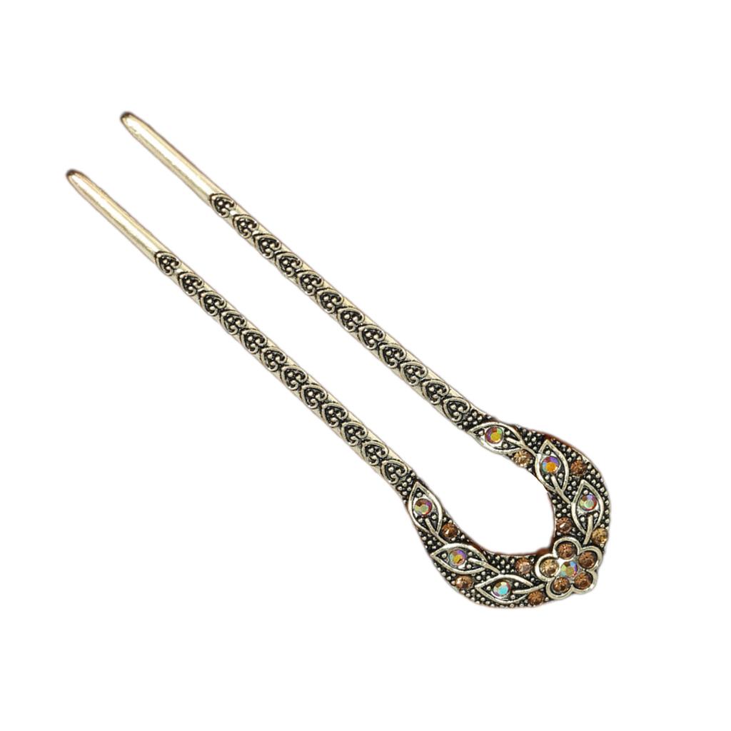 Elegant Leaf Hair Stick with Crystal Filigree Buyao for Women Girl Buyao for Traditional Headpieces Hair Jewelry