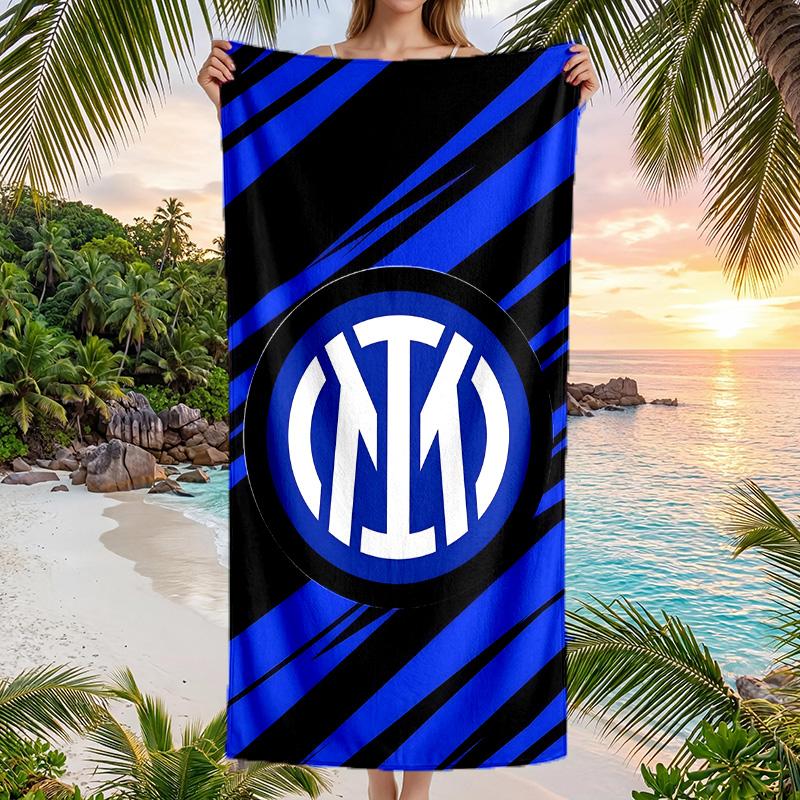Пляжное полотенце Inter Milan Мягкое из микрофибры Летнее полотенце Быстросохнущее Впитывающее полотенце для пляжа Бассейна Путешествий