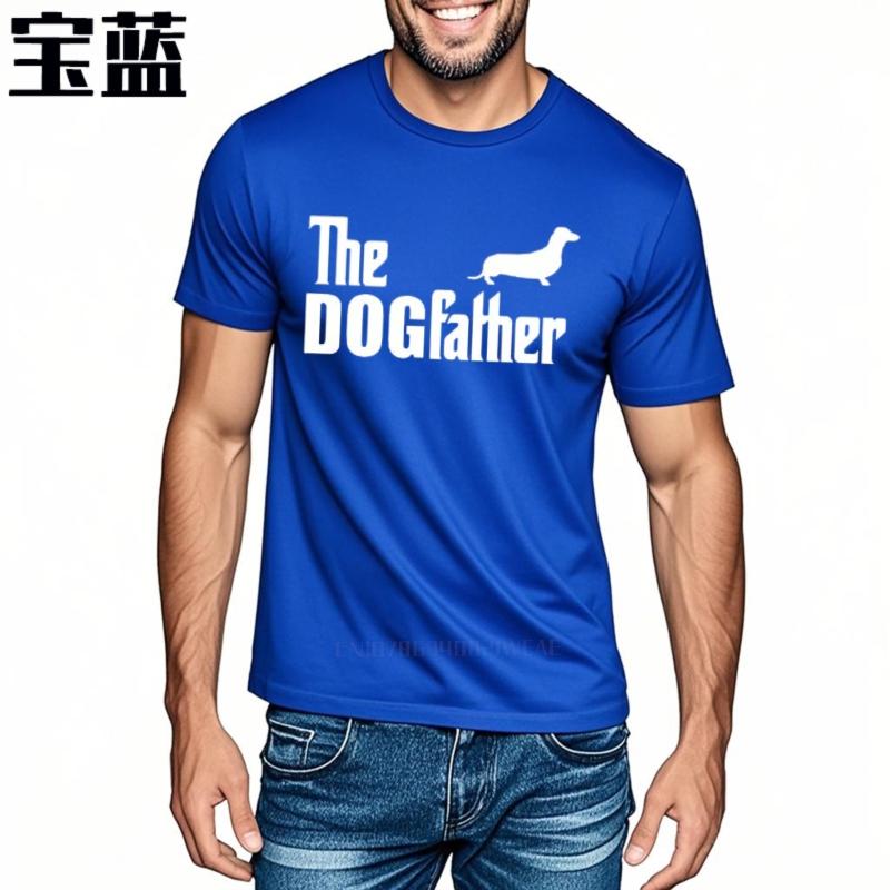 Dachshund Sausage Dog The Dogfather Funny TShirts For Men Summer Classic Tshirt Crewneck Cotton Casual Streetwear TShirt