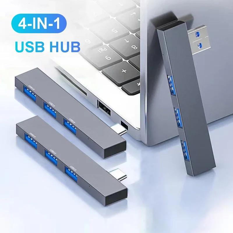 Многопортовый USB 3.0 3.1 Type C хаб с 4 USB-разветвителем, OTG-адаптером для ПК Xiaomi Lenovo и других компьютерных аксессуаров