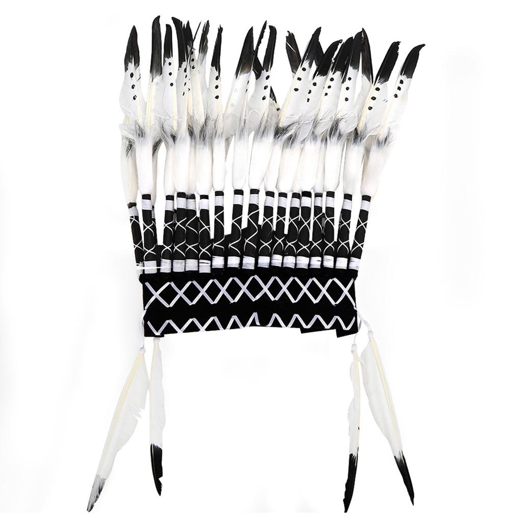 Native American Headdress Black Chief Indian Feather Hat Funny Child Party PropsBlack