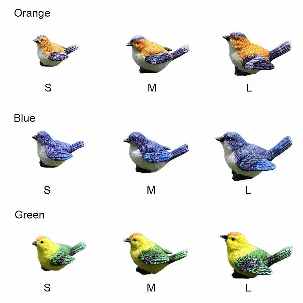 Многоцветные миниатюрные фигурки птиц, многоразмерная имитация воробья, модель для улицы и дома