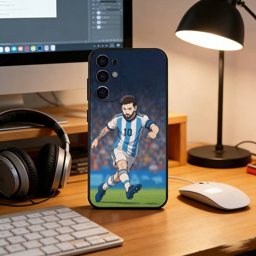 Чехол для телефона Лионель Месси Черный Силикон Мягкий Для Samsung S25,S24,S21,S22,S23,S30,Ultra,S20,Plus,Fe,Lite