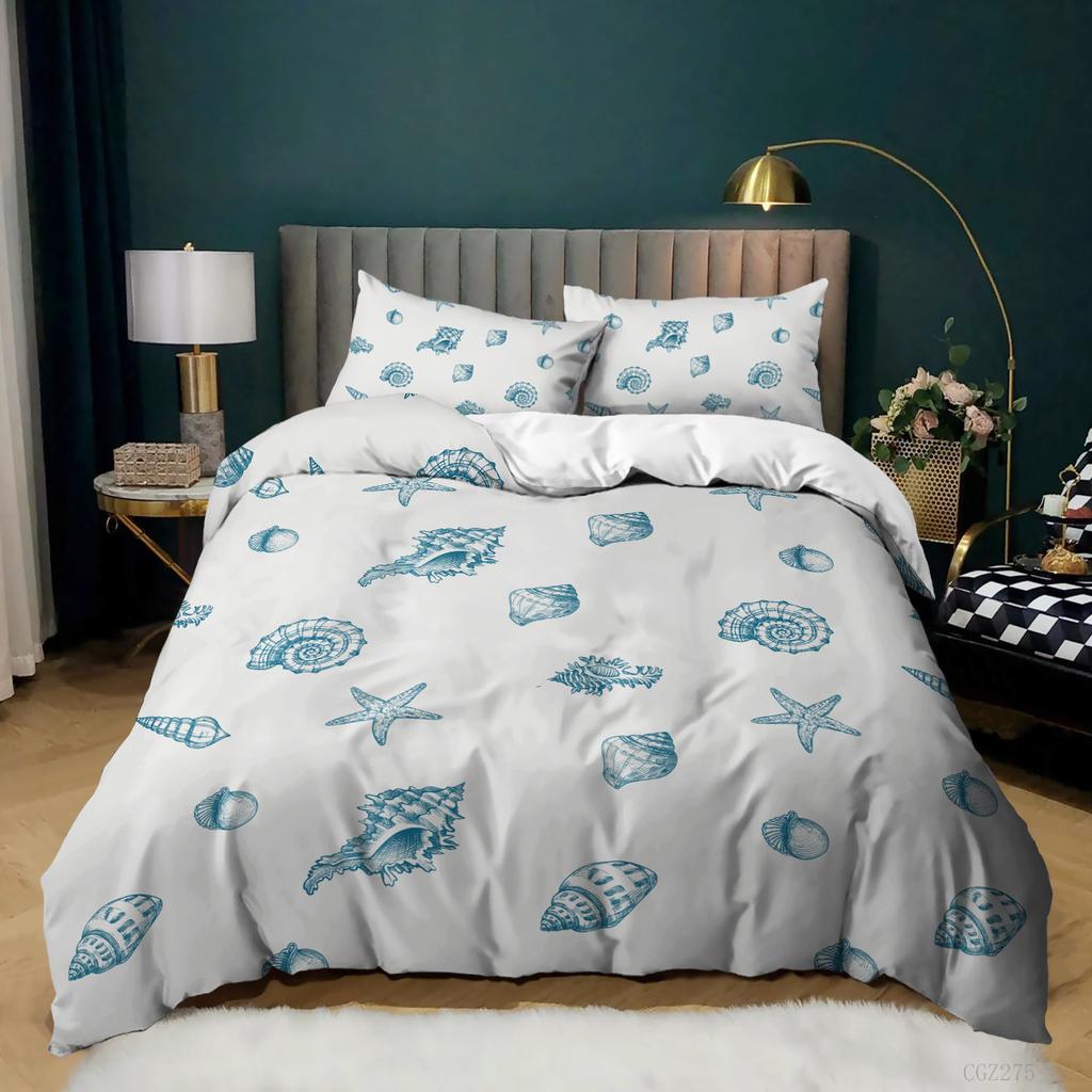 Beach Starfish Quilt Cover Three-Piece Digital Printing Pillowcase Bedding