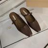 2024 Летние мюли-тапочки женские 2024 Туфли на низком квадратном каблуке женские элегантные вечерние платья сандалии-слайды женские сандалии с квадратным носком