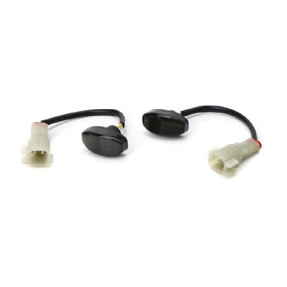 Smoked Lens White LED Front Fender Flare Sidemarker Lamps For 17-20 Ford Raptor