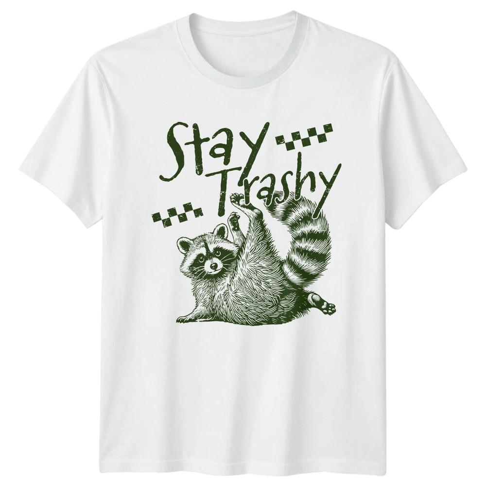 Stay Trashy Raccoon Funny Mothers Day Graphic TShirt