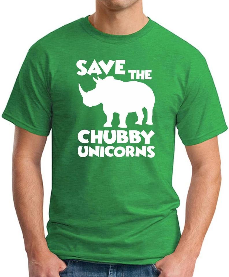 SAVE THE CHUBBY UNICORNS T-SHIRT > Funny Slogan Novelty Mens Geeky Gift Geek 2