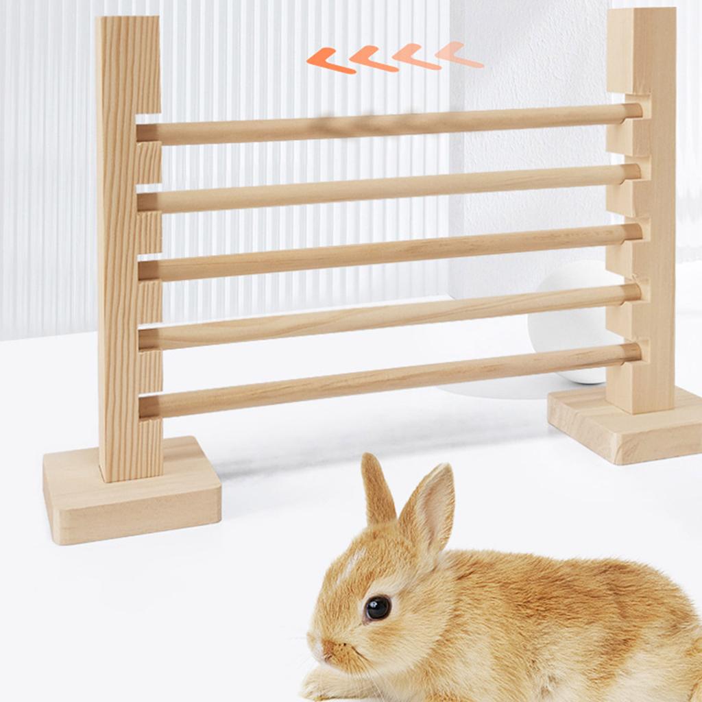 Natural Wooden Hurdle Wooden Jump Bar Toy for Small Animal Mouse Hurdle Hamster Rabbit Jump Cage Obstacle