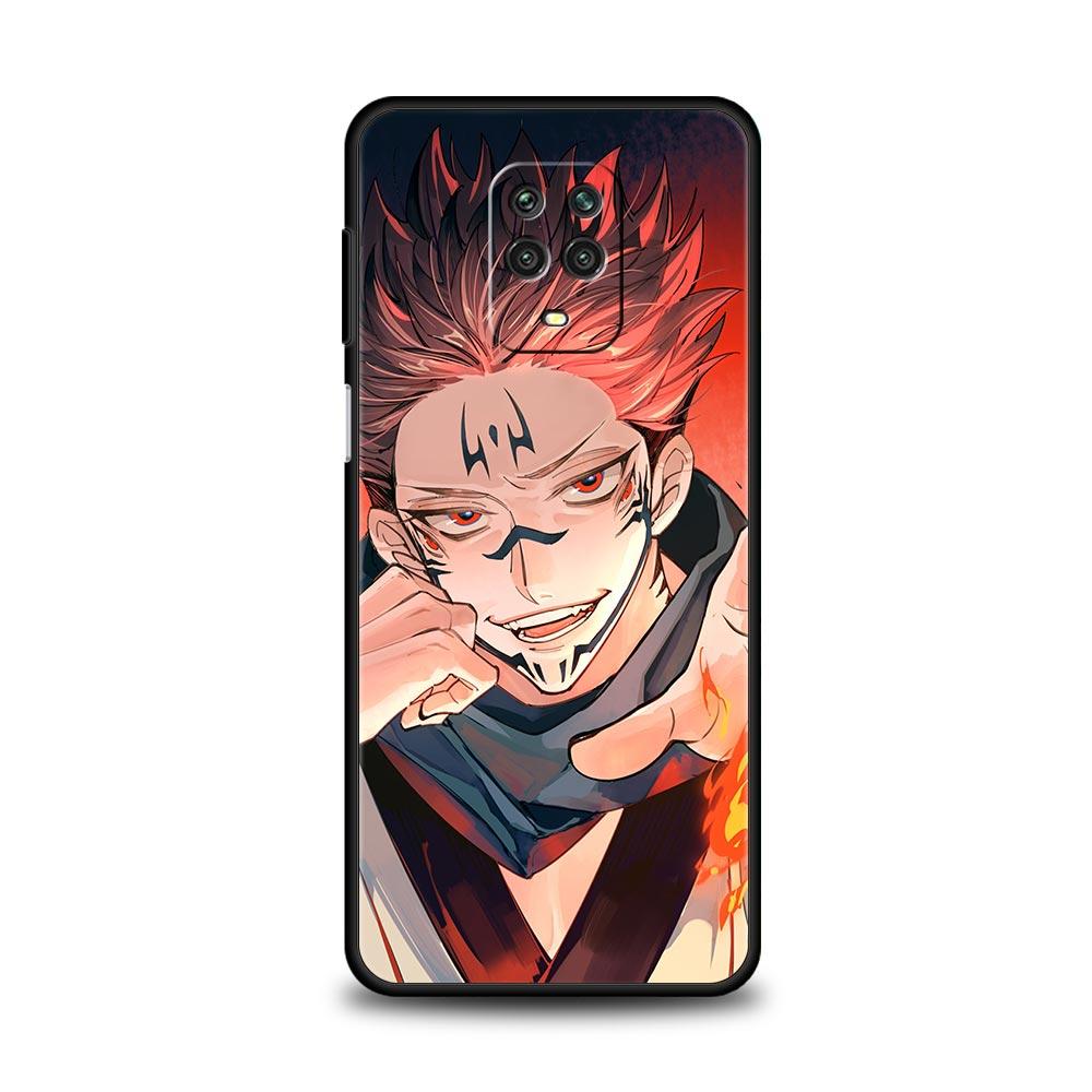 Silicone Case For Xiaomi Redmi Note 10 11 9 8 Pro 9S 8T 9A 9C 9T K50 Soft TPU Back Phone Cover Coque Funda Jujutsu Kaisen Anime