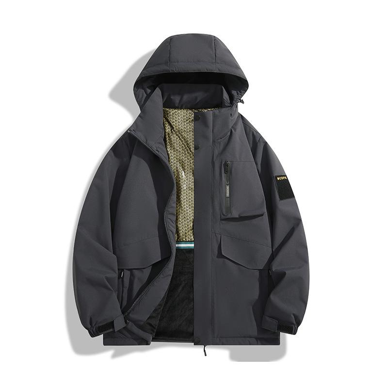 Молодежная куртка для мужчин и женщин, парная, новая, осенне-зимняя, уличная, с капюшоном, ветрозащитная куртка, утепленная и утолщенная