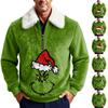 Men's Christmas Print Stand Collar Fleece Sweatshirt