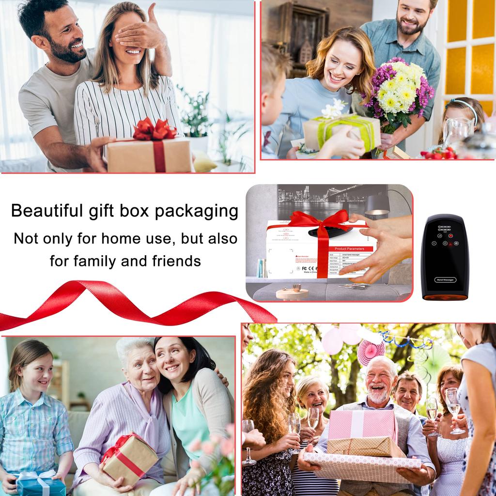 Умный беспроводной массажер для рук с воздушным давлением - черный