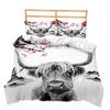 Kit Chinese Ink Landscape Plum Blossom 3D Digital Printing Three-piece Set Four-piece Set
