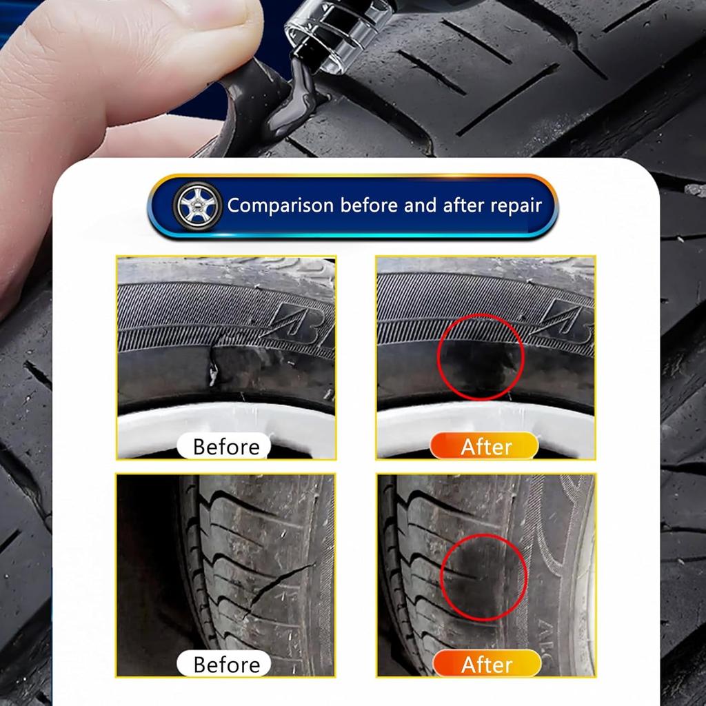 40 Pcs Tire Repair Rubber Nail Tire Repair Nail Tire Repair Rubber Screws Fast Tool Self-Service Suitable for Car Motorcycle Jeep Tire Puncture