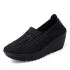 Мода 2025 Весна Женские Плетеные Спортивные Туфли на Танкетке Женские Повседневные Дышащие С Толстой Подошвой Спортивные Туфли для Ходьбы Zapatos De Mujer
