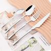 24Pcs Creative Gold Tableware Dinnerware Set Knife Fork Coffee Spoon Cutlery Set Stainless Steel Flatware Western Silverware