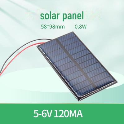 Солнечная панель 58x98 мм 5 В 120 мА с проводами для пульта дистанционного управления игрушечной машинкой, эпоксидная плата.