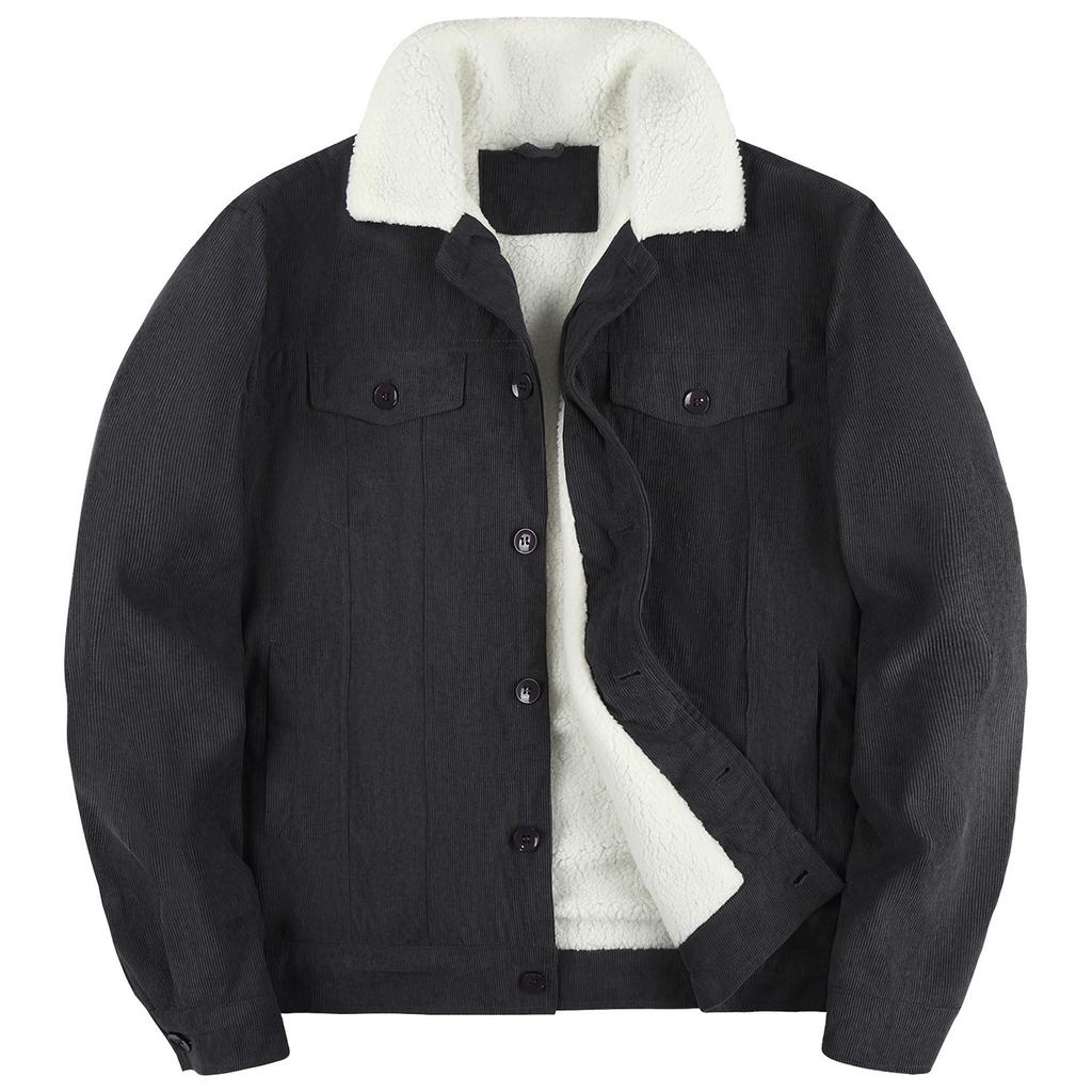 Мужская клетчатая рубашка на стеганой подкладке на пуговицах с бархатной теплой курткой с капюшоном