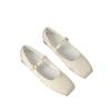 Square Head Flat Bottom Mary Jane Women'S Shoes Retro One-Word With Satin Surface Chinese Style Single Shoes