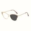 1Pcs 1 New Personalized Metal Cat Eye Frame For Men And Women Fashionable Trendy Glasses Light Pigment Lens