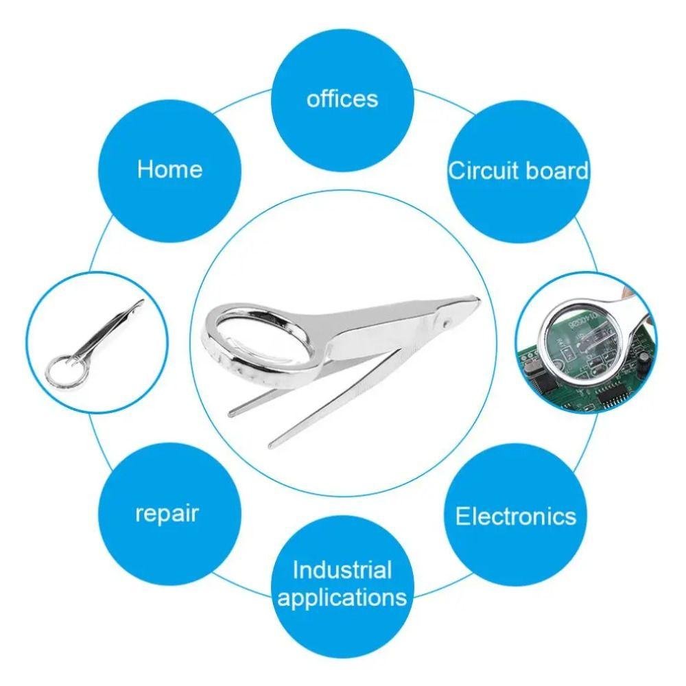 Handheld Stainless Steel Tweezer Multifunctional Repairing Loupe Tool Portable Repair Tool  Women