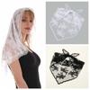 Solid Color Foulard Bandana Hollow Out Hair Scarf Headband New Lace HandkerChiefs  Women