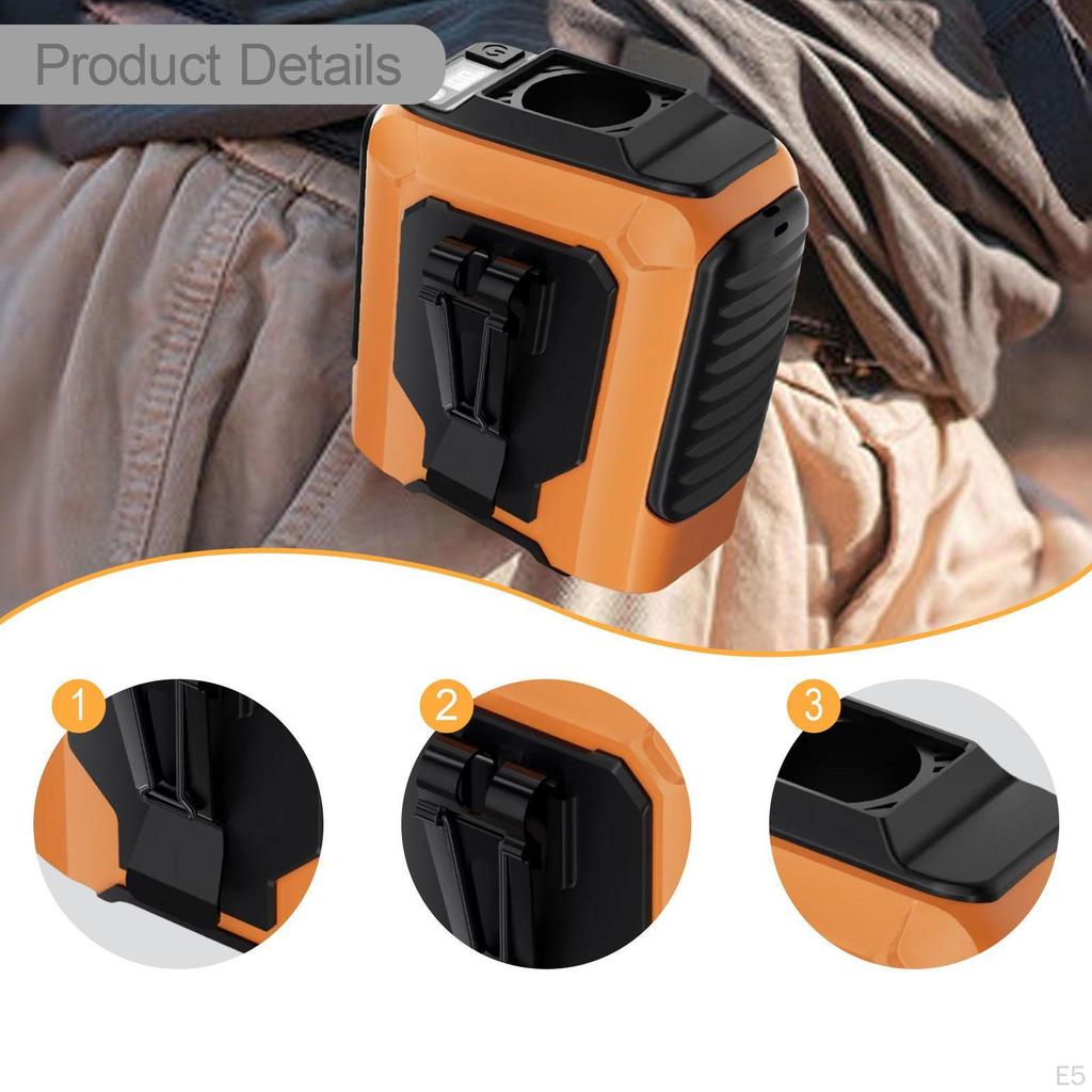 Portable Waist Fan 100 Gears Flashlight Clip on for Outside Farm Work Riding