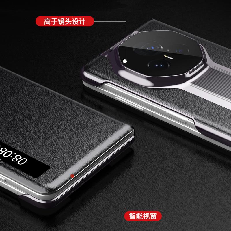 Суперспортивный Смарт-чехол с Окном для Просмотра для Honor Magic V3 Чехол из Натуральной Кожи Защитная Пленка для Переднего Экрана Все-в-одном Ультратонкий Чехол
