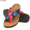 Fashion 6 Color New Summer Woman Men Flats Sandals Cork Slippers Unisex Casual Shoes Print Mixed Colors Flip Flop