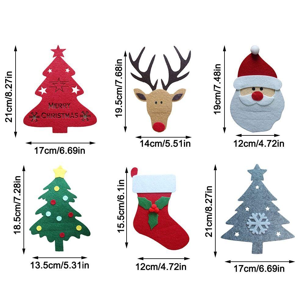 4 шт. Нетканый материал Рождественский держатель для столовых приборов Санта-Клаус Рождественская елка Карман для столовых приборов Сумка для столовых приборов Чехол для столовых приборов с лосем