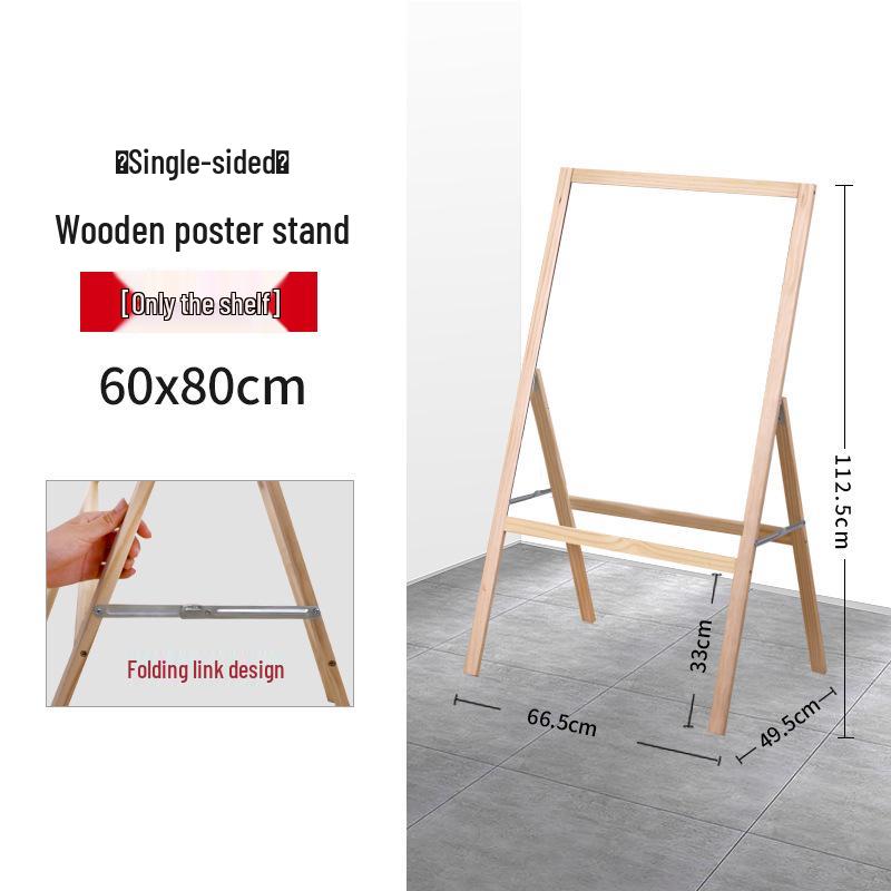 Деревянный стенд: Оригинальный цвет дерева, 60x80 односторонний, 60x90 двусторонний, рекламная стойка-билборд