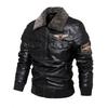 Mens Faux Leather Jacket Plus Size Biker Coat Warm Fleece Lined Casual Winter Outerwear Young Adults
