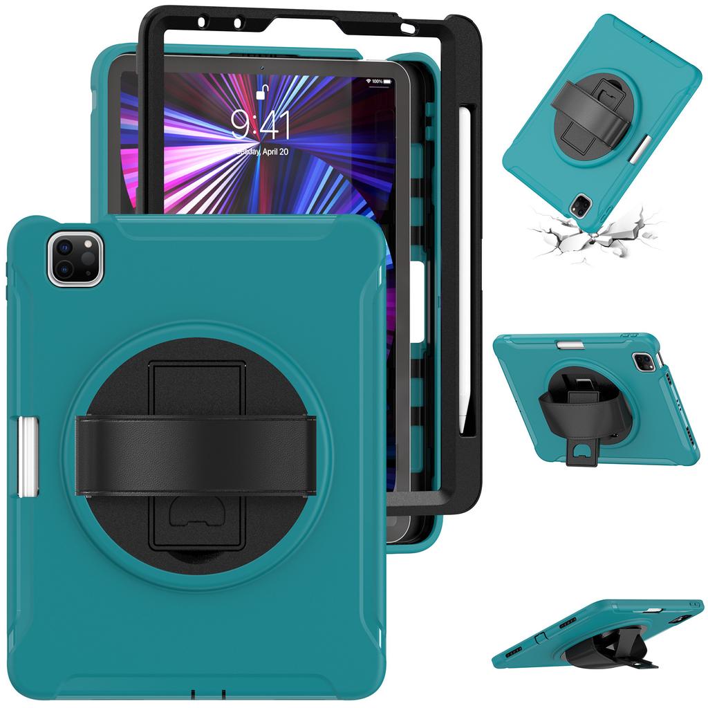 Case For iPad Pro 11 13 M4 M2 Rugged Heavy Duty Shockproof Cover iPad 12.9 Air 3 4 5 6th 10.9 Funda Kickstand Handle Shells