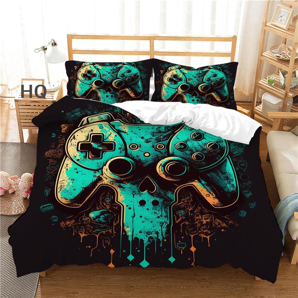 Комплект постельного белья игровая консоль принтованные покрывала размера King для мальчиков полиэстер одеяло комплект дизайн покрывало