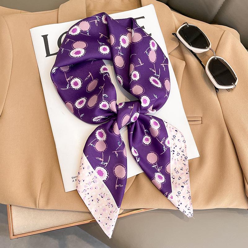 Luxury Brand Scarves for Women Shawl Print Silk Satin Hijab Scarf Female Bandana 70*70cm Square Shawls Scarfs For Ladies
