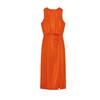 Summer New Product Women's Clothes Vacation Style Slit Hemline at Hem Ruched Decorative Sleeveless Midi Skirt Dress 2544324