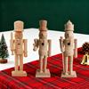 Yousheng Unfinished Nutcracker Soldier Wooden DIY Nutcracker Figure Unpainted Nutcracker Soldier Figurine for Christmas Decoration Craft Project