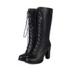 Women's High-heeled Boots Autumn and Winter New Waterproof Table Thick-heeled Large-size Medium Boots