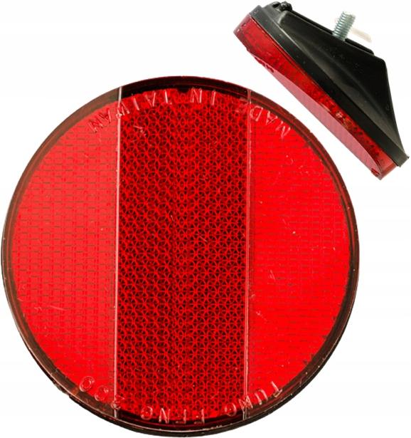 Red Rear Bicycle Reflector For Round Fender