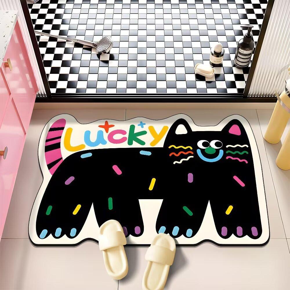Мультяшный милый допаминовый стиль милый питомец диатомовая грязь напольный коврик для ванной впитывающий противоскользящий быстросохнущий коврик для ног