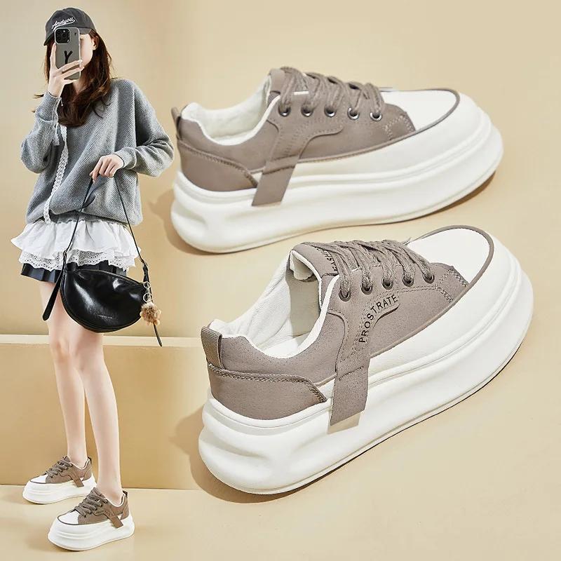 Women's Shoes Low Top Casual Platform Sneaker Lace Up Height Increase Board Shoes Fashion Personality Comfortate Ladies Shoes
