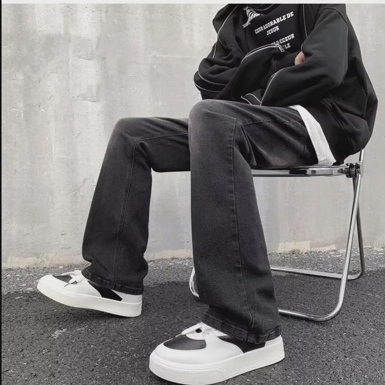 Men's Loose Straight Flared Jeans - Trendy High-End American Style for Spring and Autumn